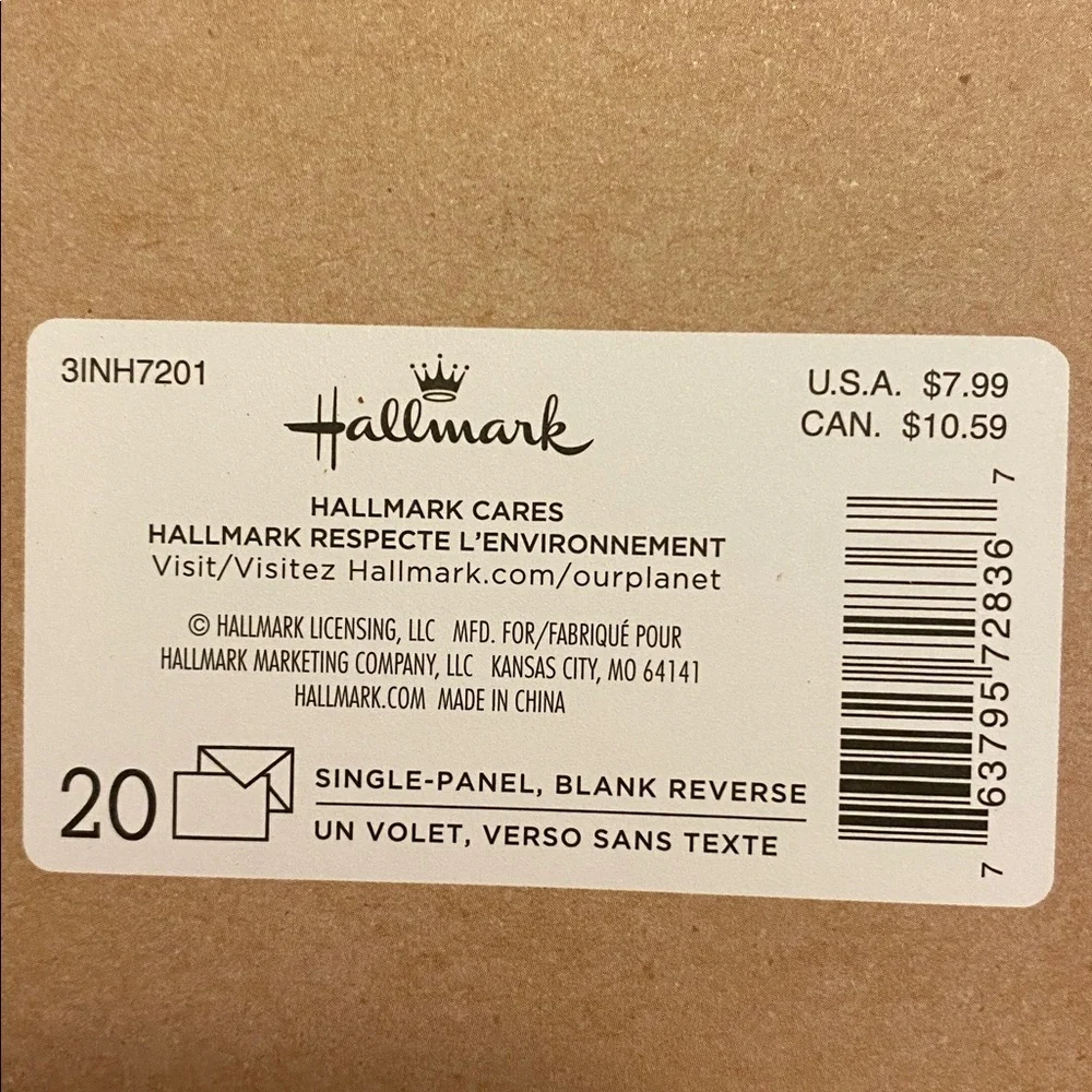 Hallmark set of 20 invitation cards.